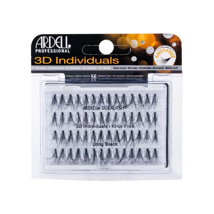Ardell 3D Individuals Duralash Knot-Free Umetne trepalnice za ženske 56 kos Odtenek Long Black