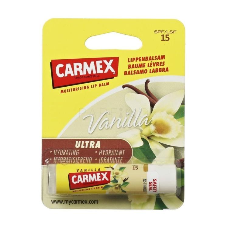 Carmex Ultra Moisturising Lip Balm Vanilla SPF15 Balzam za ustnice za ženske 4,25 g