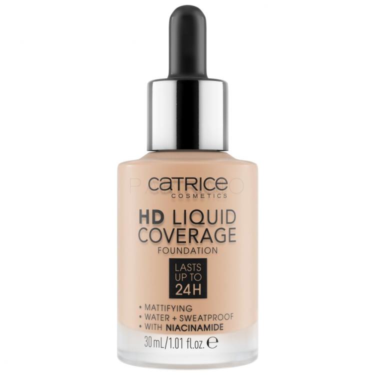 Catrice HD Liquid Coverage 24H Puder za ženske 30 ml Odtenek 030 Sand Beige