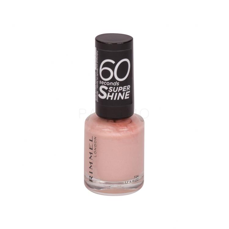 Rimmel London 60 Seconds Super Shine Lak za nohte za ženske 8 ml Odtenek 724 Sea Fizz