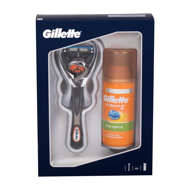 Gillette Fusion Proglide Flexball Darilni set brivnik z eno glavo 1 kos + gel za britje Fusion5 Ultra Sensitive 75 ml