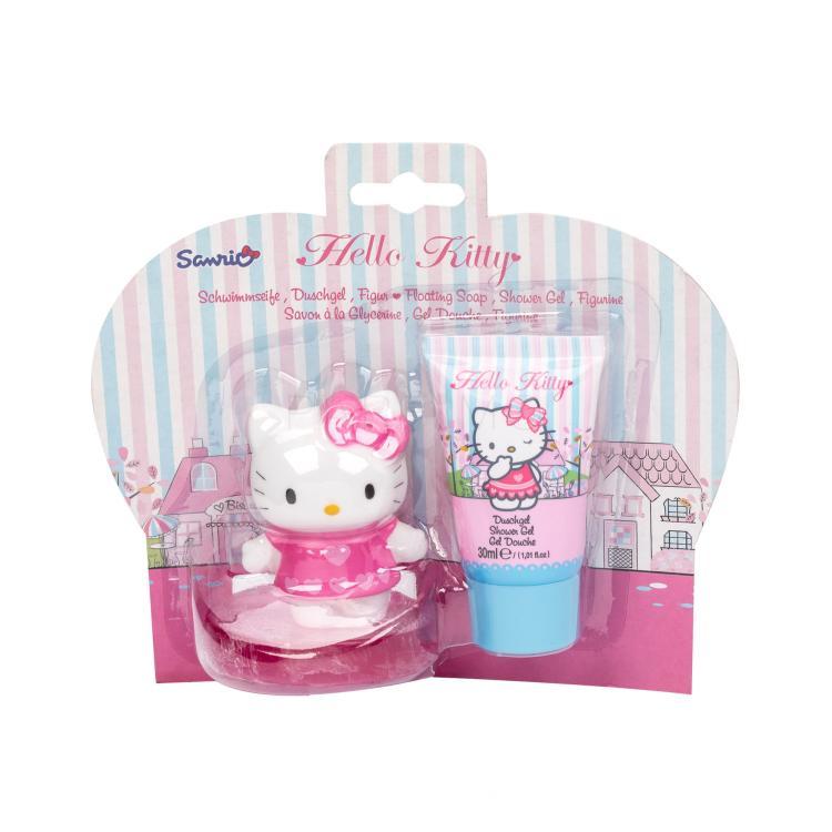 Hello Kitty Shower Gel Darilni set gel za prhanje 30 ml + trdo milo + figurica Hello Kitty