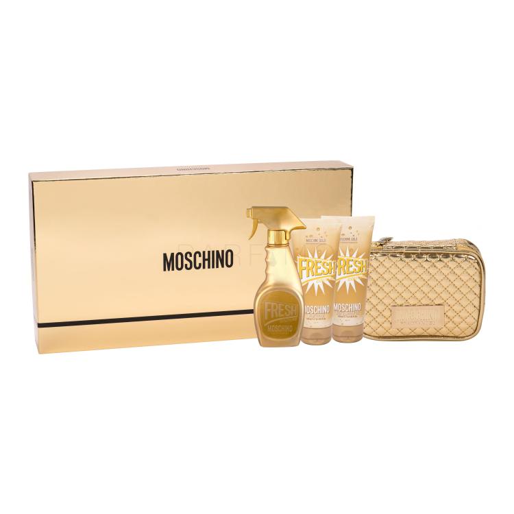 Moschino Fresh Couture Gold Darilni set parfumska voda 100 ml + losjon za telo 100 ml + gel za prhanje 100 ml + kozmetična torbica