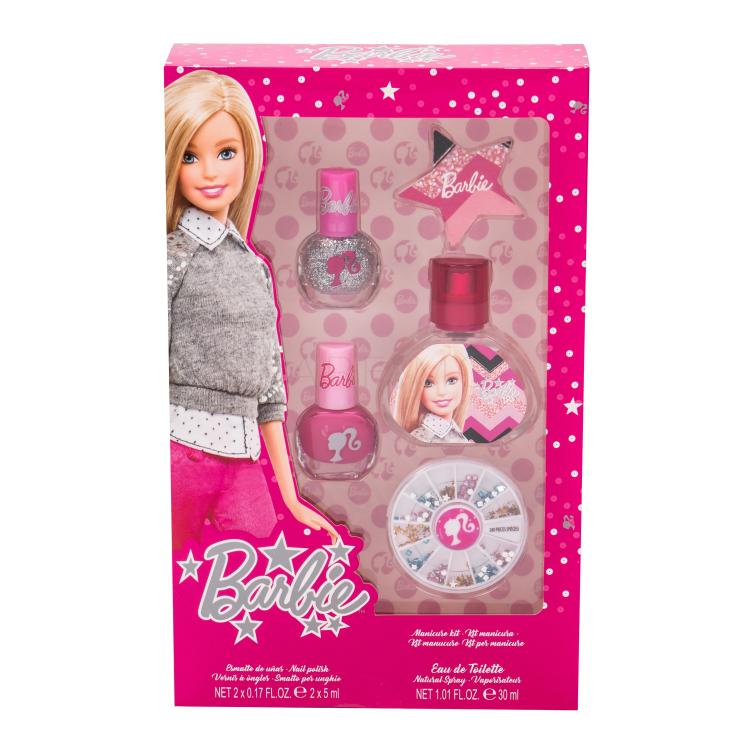 Barbie Barbie Darilni set toaletna voda 30 ml + lak za nohte 2 x 5 ml + pilica za nohte + kamenčki za nohte