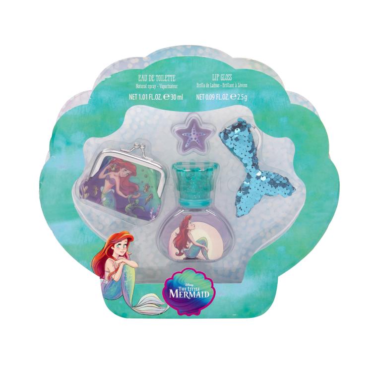 Disney Princess The Little Mermaid Darilni set toaletna voda 30 ml + glos za ustnice 2,5 g + denarnica + obesek