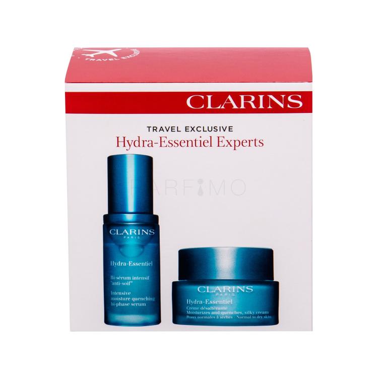 Clarins Hydra-Essentiel Bi-Phase Serum Darilni set serum za obraz 30 ml + dnevna nega za obraz 50 ml