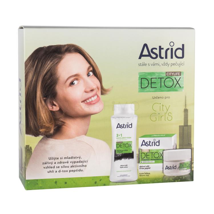 Astrid Citylife Detox Darilni set dnevna krema za obraz 50 ml + micelarna vodica 3v1 400 ml