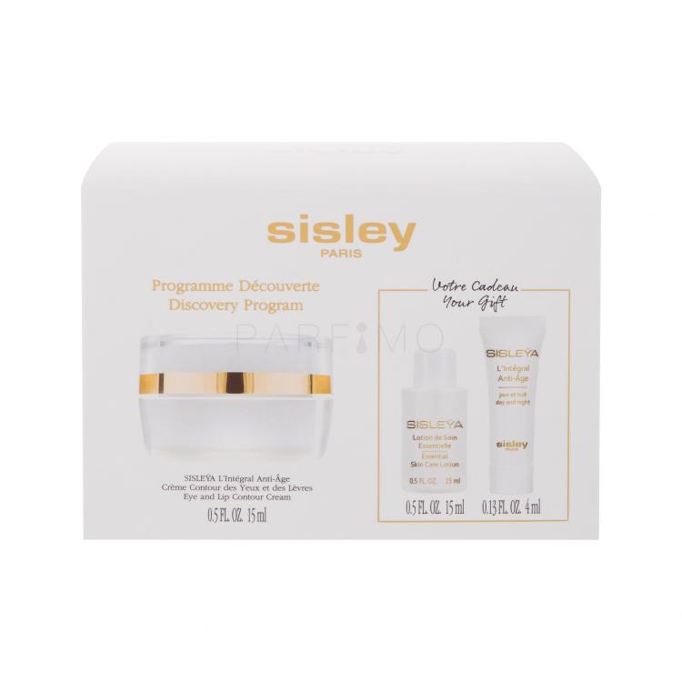 Sisley Sisleÿa L&#039;Intégral Anti-Âge Eye And Lip Contour Cream Darilni set nega za okoli oči in ustnic 15 ml + mleko za obraz Essential Skin Care 15 ml + serum za obraz L´Integral 4 ml