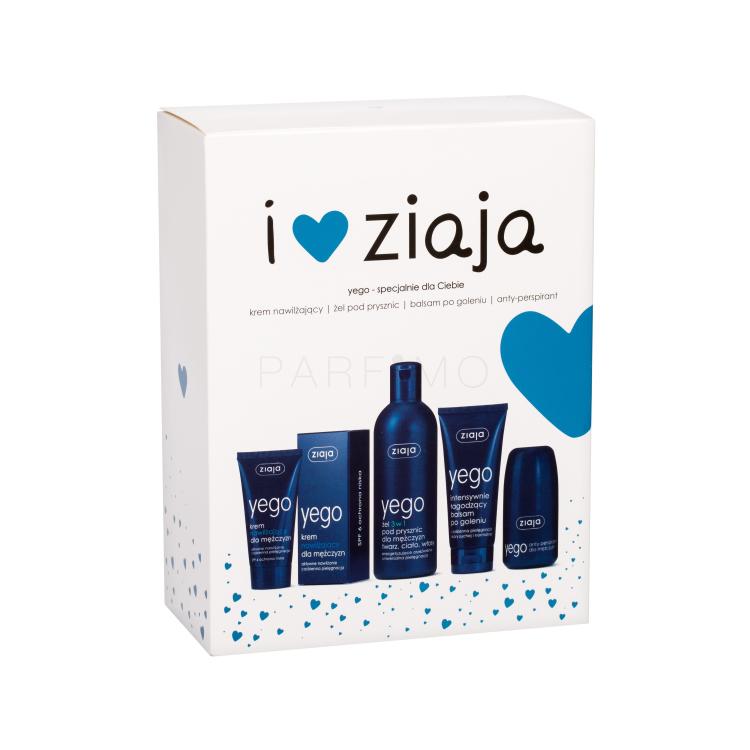 Ziaja Men (Yego) Darilni set gel za prhanje 3v1 300 ml + vlažilna krema SPF6 50 ml + balzam po britju 75 ml + antiperspirant 60 ml poškodovana škatla