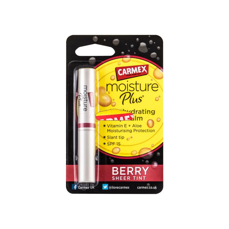 Carmex Moisture Plus SPF15 Balzam za ustnice za ženske 2 g Odtenek Berry
