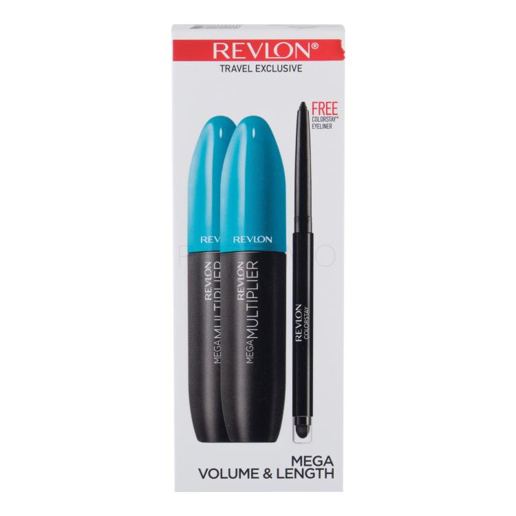 Revlon Mega Multiplier Darilni set maskara 2 x 8,5 ml + svinčnik za oči Colorstay 0,28 g Black