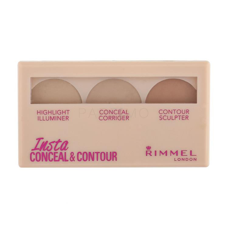 Rimmel London Insta Conceal &amp; Contour Paletka za konturing za ženske 8,4 g Odtenek 010 Light