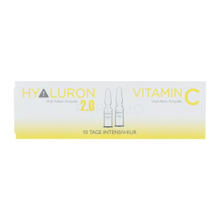 ALCINA Hyaluron 2.0 + Vitamin C Ampulle Darilni set obnovitvena nega 5 x 1 ml + obnovitvena nega Vitamin C 5 x 1 ml