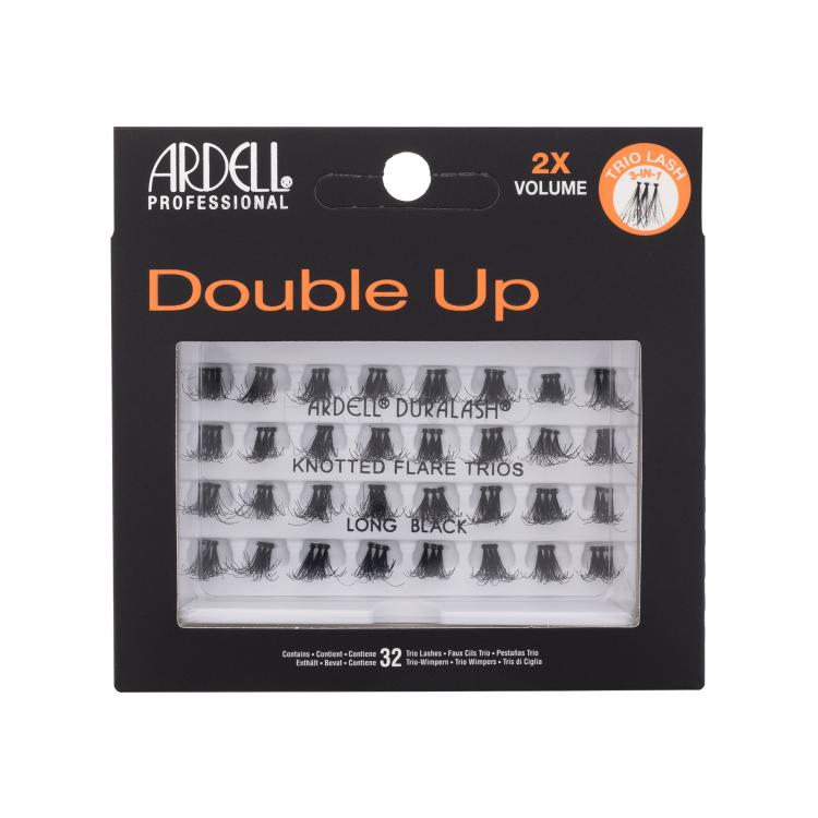 Ardell Double Up Knotted Trio Lash Umetne trepalnice za ženske 32 kos Odtenek Long Black