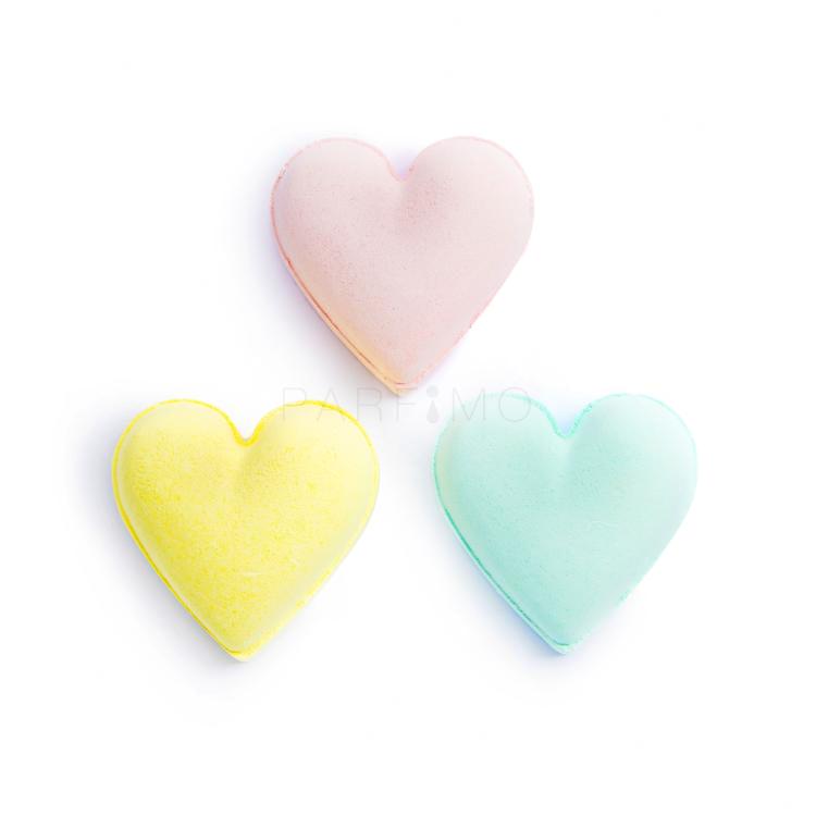 I Heart Revolution Heart Pastel Bath Fizzer Kit Darilni set kopalna bombica v obliki srca 40 g + kopalna bombica v obliki srca 40 g Passion Fruit + kopalna bombica v obliki srca 40 g Lemon