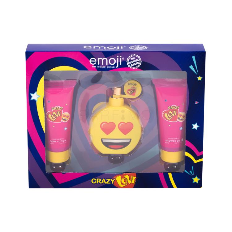 Emoji Crazy Love Darilni set parfumska voda 50 ml + gel za prhanje 60 ml + losjon za telo 60 ml