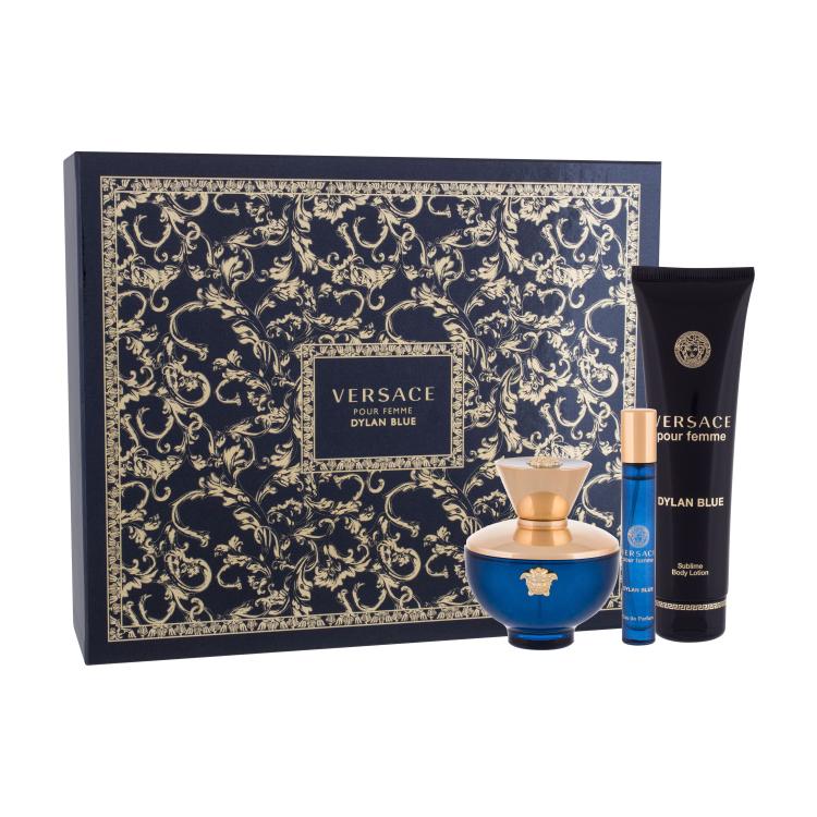 Versace Pour Femme Dylan Blue Darilni set parfumska voda 100 ml + parfumska voda 10 ml + losjon za telo 150 ml