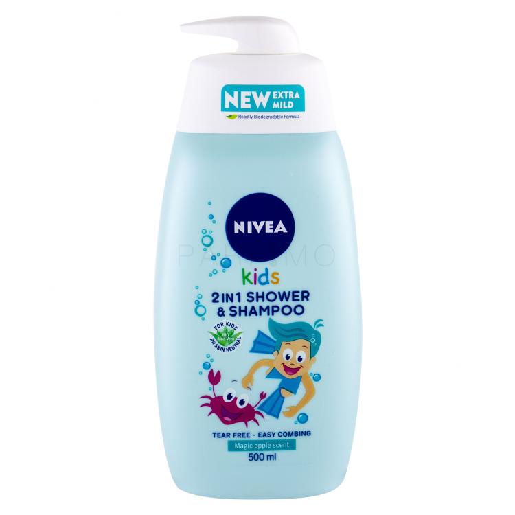 Nivea Kids 2in1 Shower &amp; Shampoo Magic Apple Scent Gel za prhanje za otroke 500 ml