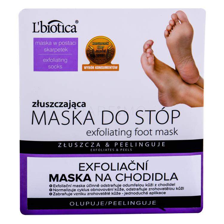 L&#039;Biotica Foot Mask Exfoliating Maska za stopala za ženske 1 kos