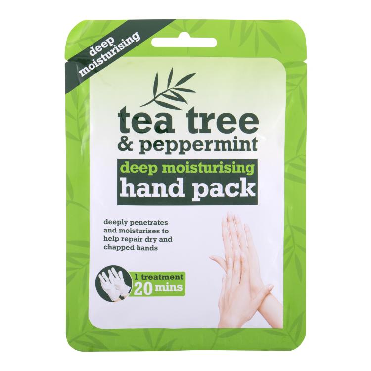Xpel Tea Tree Tea Tree &amp; Peppermint Deep Moisturising Hand Pack Vlažilne rokavice za ženske 1 kos