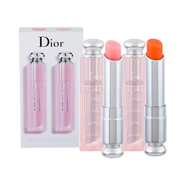 Christian Dior Addict Lip Glow Duo Darilni set balzam za ustnice 3,5 g + balzam za ustnice Lip Glow Reviver Balm 3,5 g 004 Coral