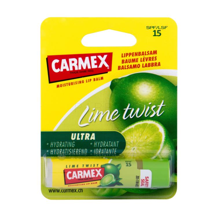 Carmex Ultra Moisturising Lip Balm Lime Twist SPF15 Balzam za ustnice za ženske 4,25 g