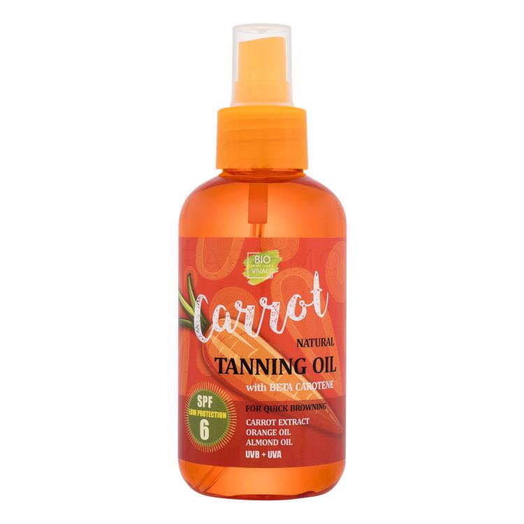 Vivaco Bio Carrot Tanning Oil SPF6 Zaščita pred soncem za telo 150 ml