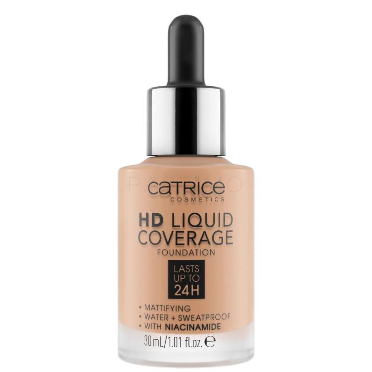 Catrice HD Liquid Coverage 24H Puder za ženske 30 ml Odtenek 040 Warm Beige