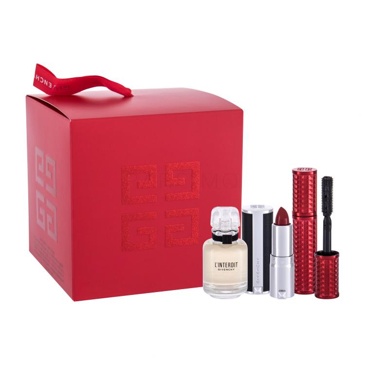 Givenchy L&#039;Interdit Darilni set parfumska voda 10 ml + maskara Volume Disturbia 4 g 01 Black + šminka Le Rouge 1,5 g 333