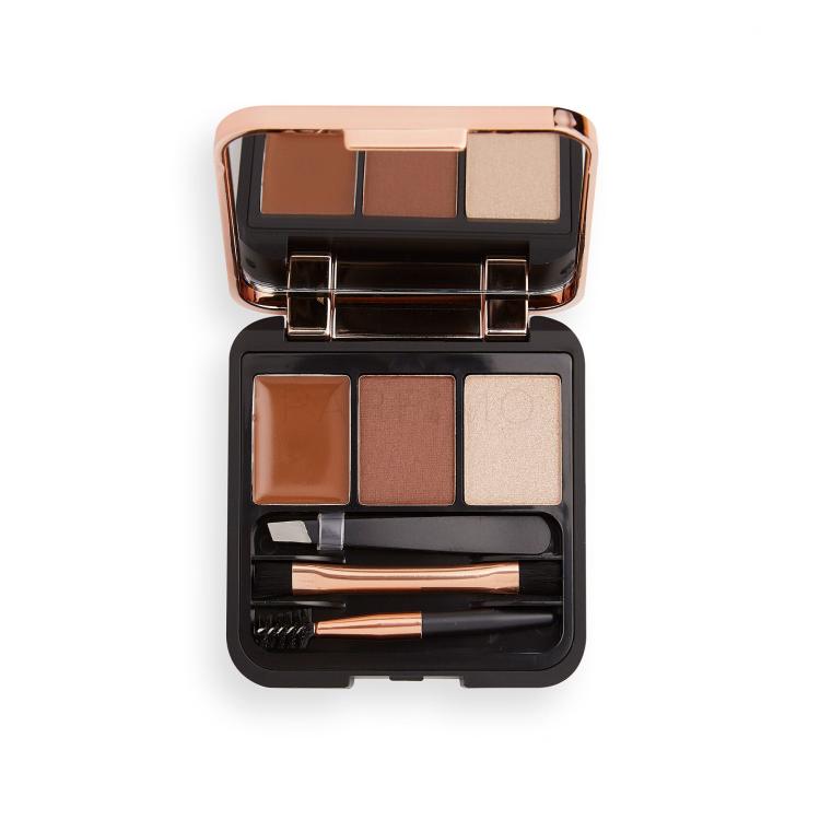 Makeup Revolution London Brow Sculpt Kit Paletka za obrvi za ženske 2,2 g Odtenek Medium Brown