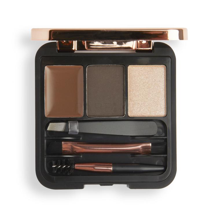 Makeup Revolution London Brow Sculpt Kit Paletka za obrvi za ženske 2,2 g Odtenek Dark Brown