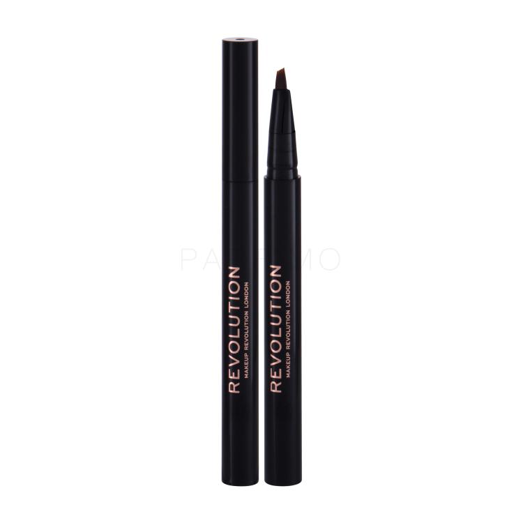 Makeup Revolution London Bushy Brow Pen Svinčnik za obrvi za ženske 0,5 ml Odtenek Dark Brown