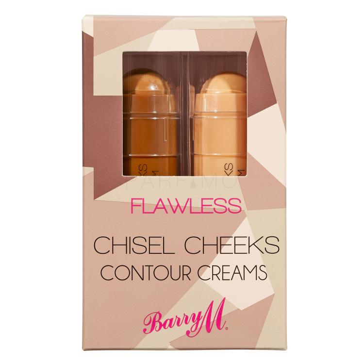 Barry M Flawless Chisel Cheeks Contour Creams Darilni set osvetljevalec 5 g + bronzer 5 g