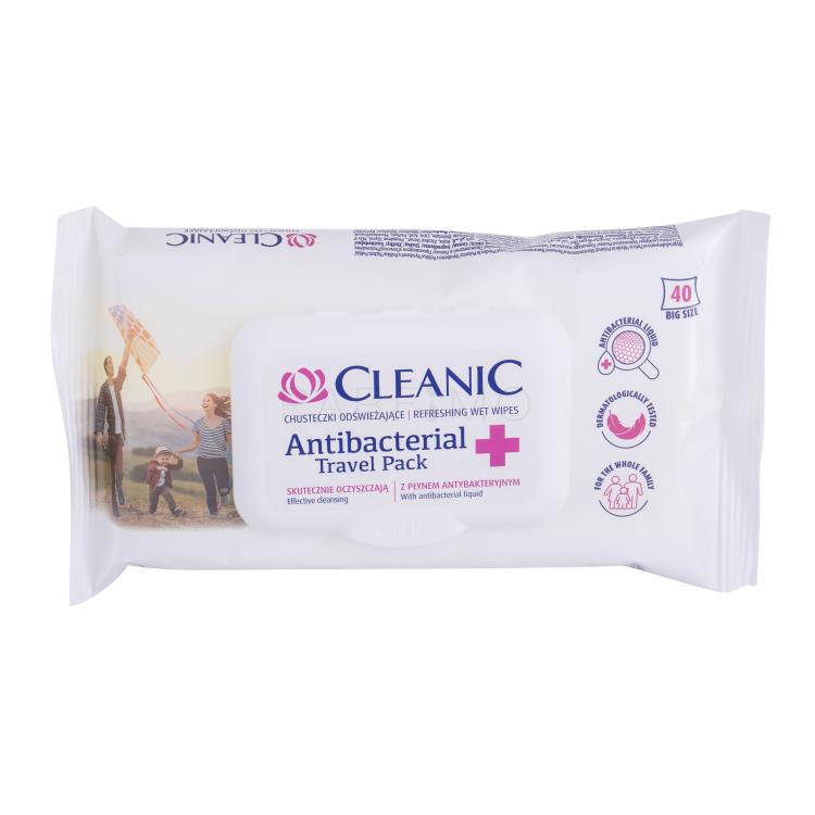 Cleanic Antibacterial Refreshing Travel Pack Čistilni robčki 40 kos