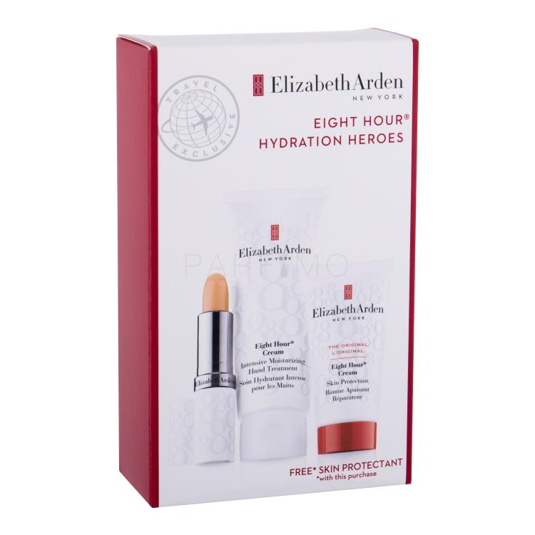 Elizabeth Arden Eight Hour Cream Skin Protectant Travel Kit Darilni set dnevna krema za obraz 30 ml + krema za roke 75 ml + balzam za ustnice SPF15 3,7 g