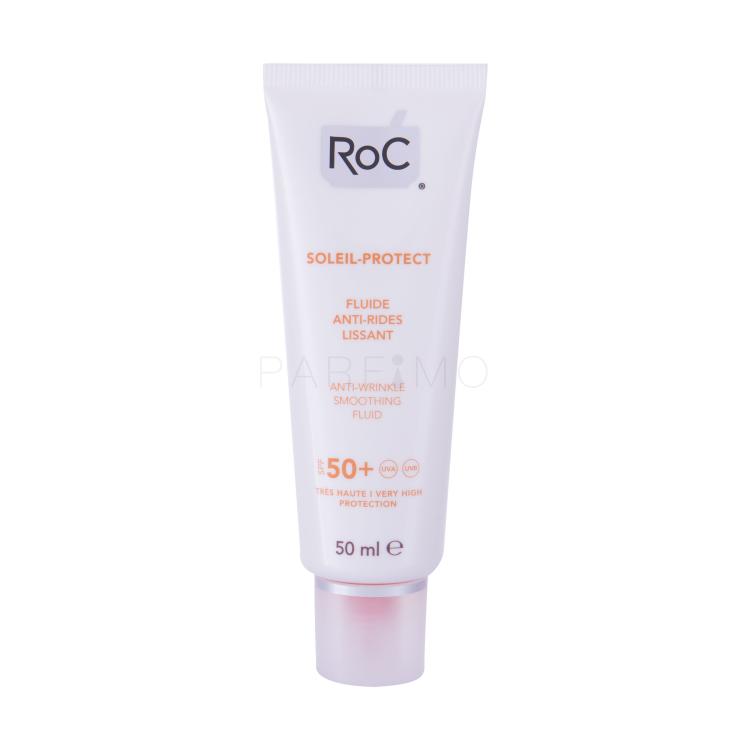 RoC Soleil-Protect Anti-Wrinkle SPF50+ Zaščita pred soncem za obraz za ženske 50 ml