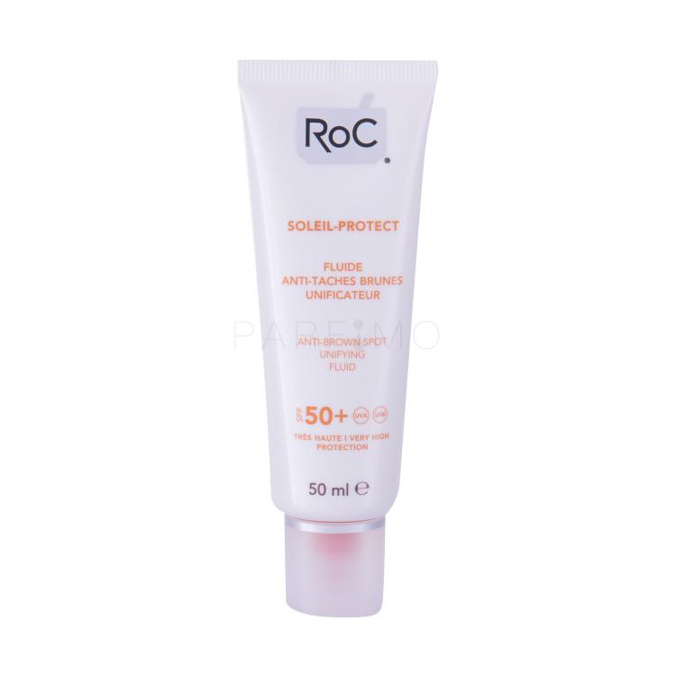 RoC Soleil-Protect Anti-Brown Spot SPF50+ Zaščita pred soncem za obraz za ženske 50 ml