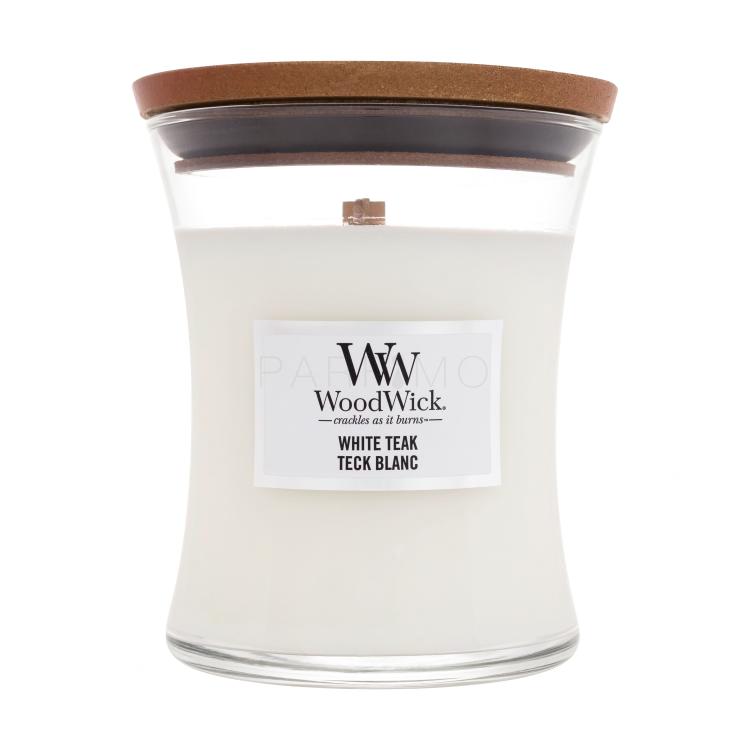 WoodWick White Teak Dišeča svečka 275 g