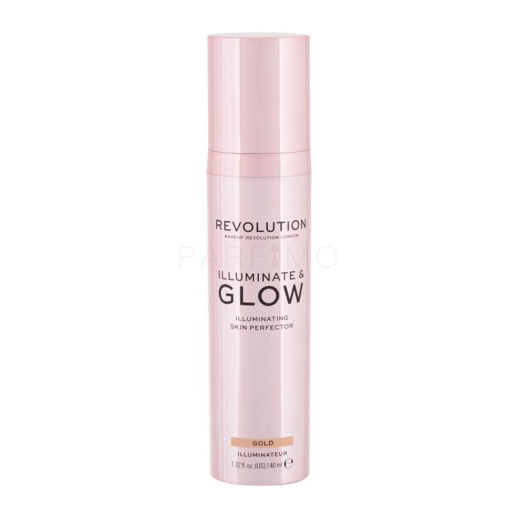 Makeup Revolution London Glow &amp; Illuminate Osvetljevalec za ženske 40 ml Odtenek Gold