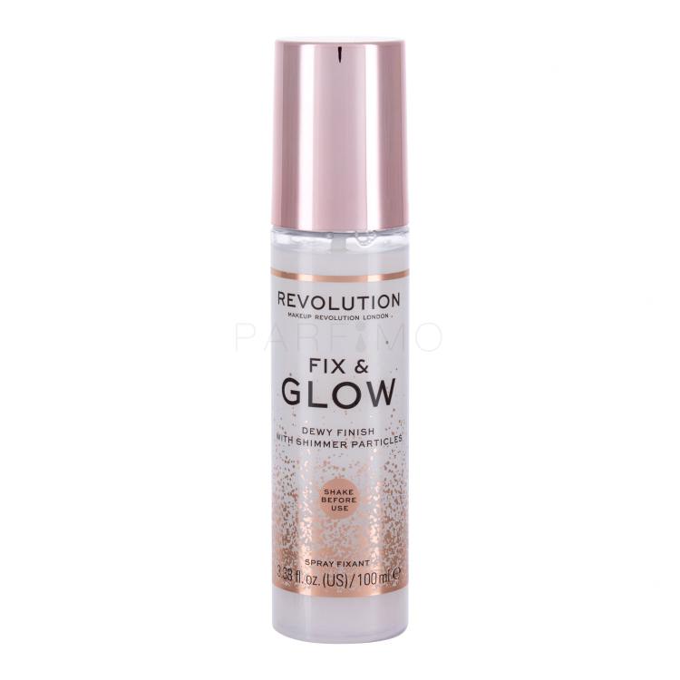 Makeup Revolution London Fix &amp; Glow Dewy Finish Fiksator za ličila za ženske 100 ml