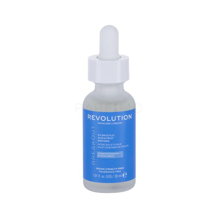 Revolution Skincare Breakout Strength Serum 2% Salicylic Acid &amp; Fruit Enzyme Serum za obraz za ženske 30 ml
