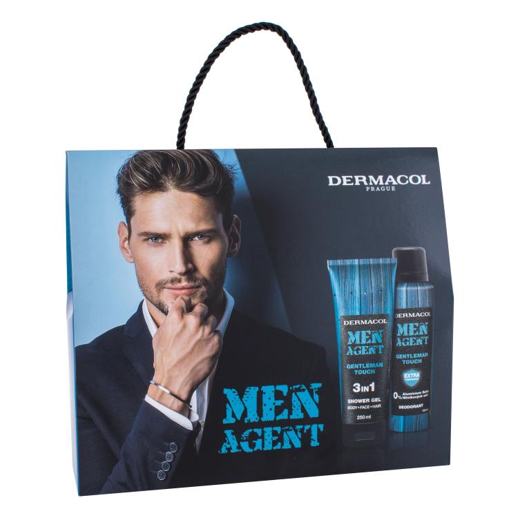 Dermacol Men Agent Gentleman Touch 3in1 Darilni set gel za prhanje 250 ml + deodorant 150 ml