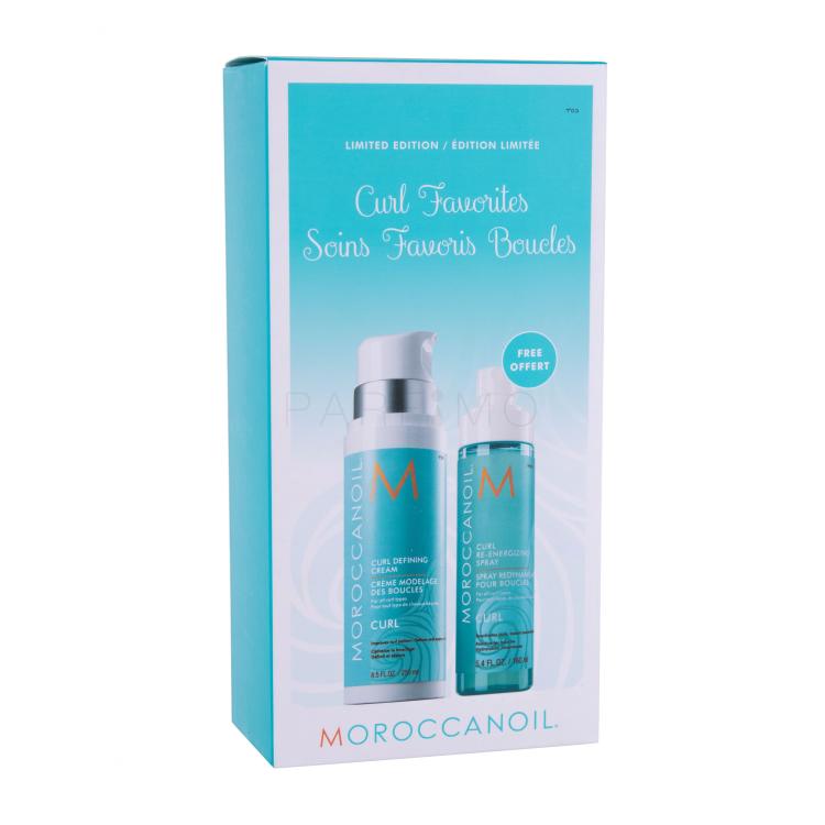 Moroccanoil Curl Favorites Darilni set krema za kodraste lase Curl Defining Cream 250 ml + sprej za lase Curl Re-Energizing Spray 160 ml