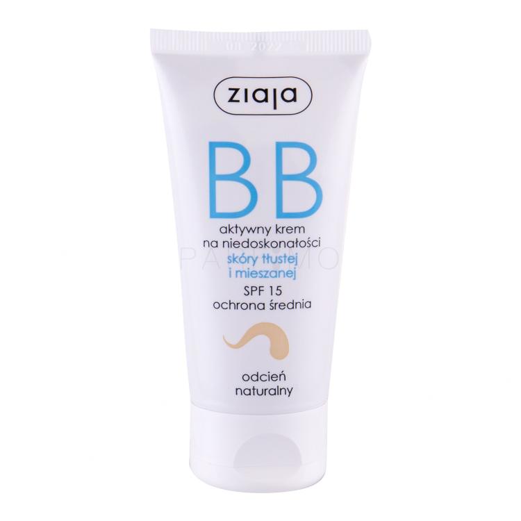 Ziaja BB Cream Oily and Mixed Skin SPF15 BB krema za ženske 50 ml Odtenek Natural poškodovana škatla