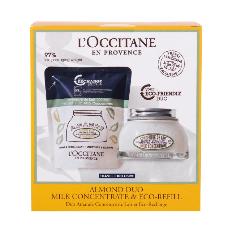 L&#039;Occitane Almond (Amande) Milk Concentrate Darilni set krema za telo 200 ml + krema za telo 200 ml poškodovana škatla