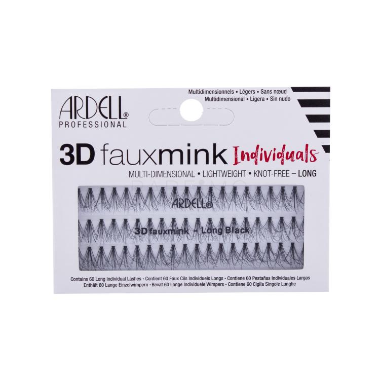 Ardell 3D Faux Mink Individuals Long Umetne trepalnice za ženske 60 kos Odtenek Black