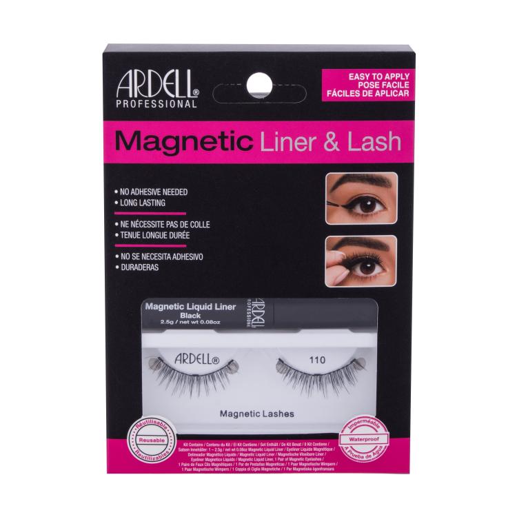 Ardell Magnetic Liner &amp; Lash 110 Darilni set magnetne trepalnice 110 1 pár + magnetno črtalo v gelu Magnetic Liquid Liner 2,5 g Black