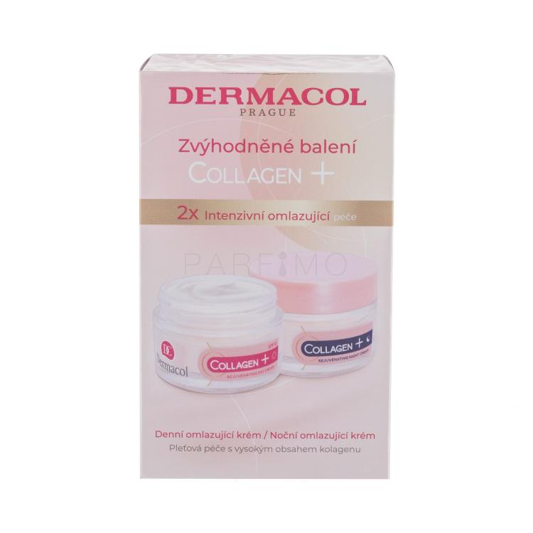 Dermacol Collagen+ SPF10 Darilni set dnevna krema Collagen+ Rejuvenating SPF10 50 ml + nočna krema Collagen+ Rejuvenating 50 ml