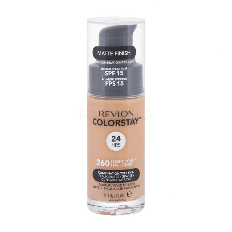 Revlon Colorstay Combination Oily Skin SPF15 Puder za ženske 30 ml Odtenek 260 Light Honey