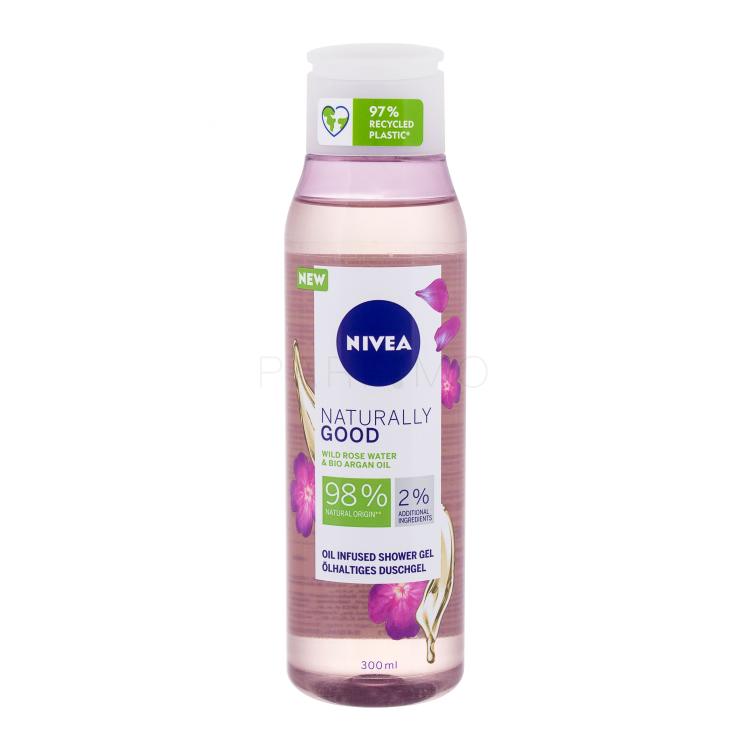 Nivea Naturally Good Wild Rose Water Gel za prhanje za ženske 300 ml